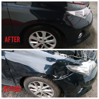 Crashed cars repaired